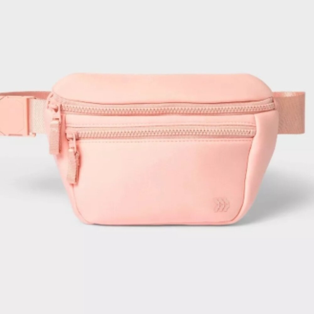 All in Motion | Premium Belt Bag | Water-Resistant Knit Fanny Pack | Blush Pink